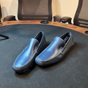Blue, Salvatore Ferragamo, Loafers, Size 10.5, Leather in good condition